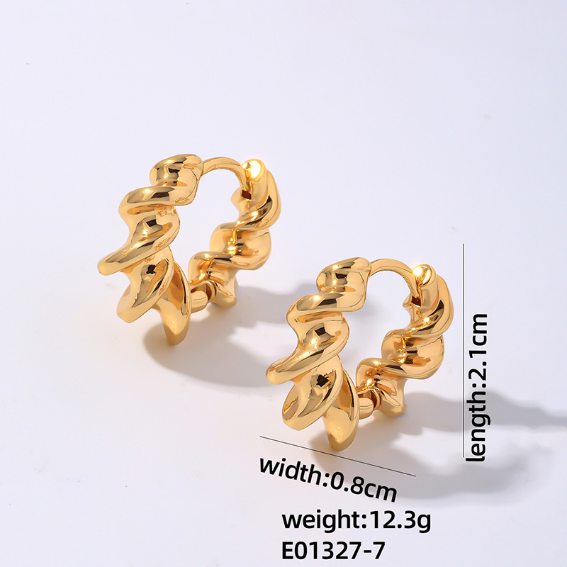 1 Paire Style Simple Géométrique Placage Acier Inoxydable Boucles D'oreilles Cerceau Boucles D'oreilles display picture 24