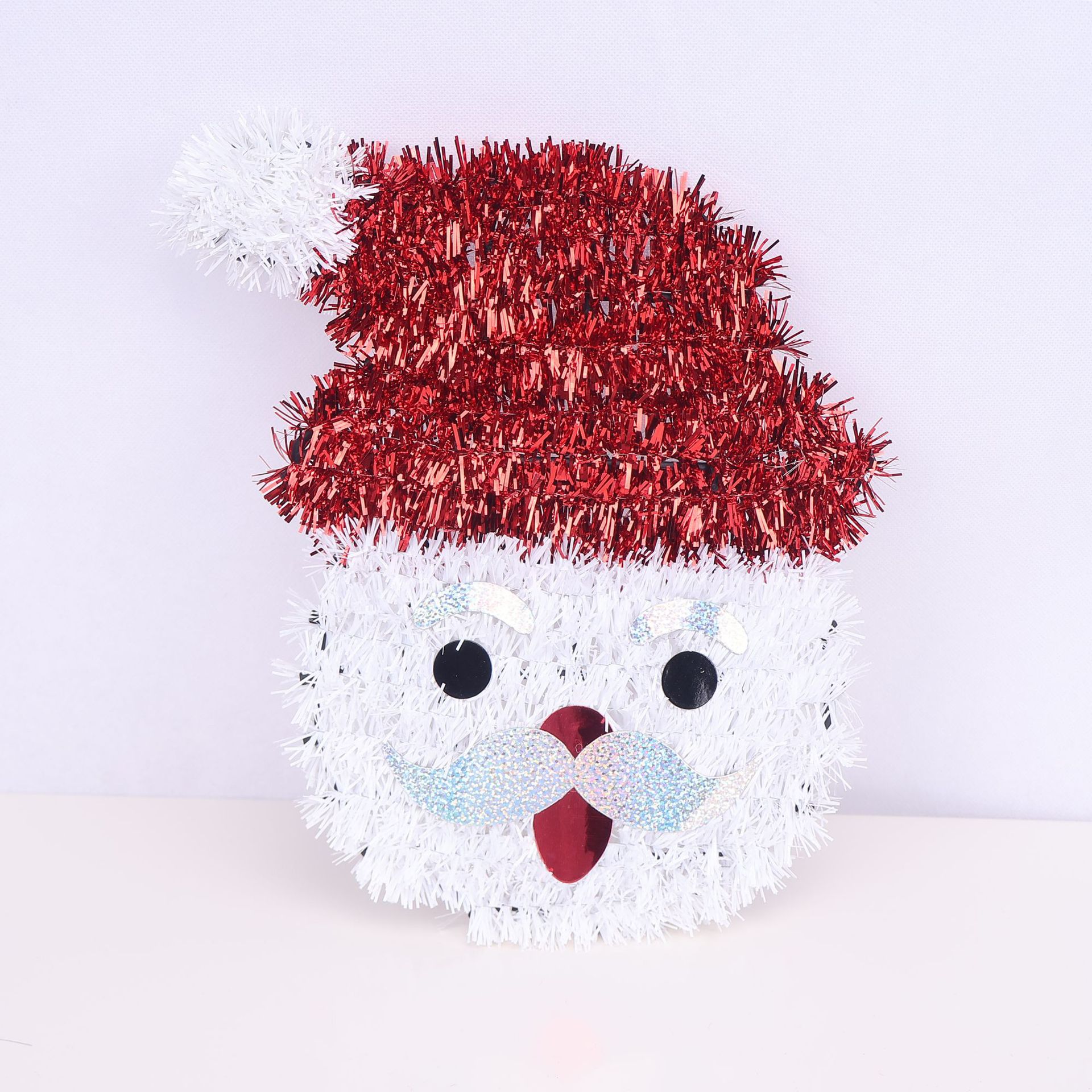 Decoración de Navidad Árbol de Navidad Colgante de Santa Claus Colgante de lentejuelas Colgante de copo de nieve plateado Calcetines de Navidad Sombrero de Navidad