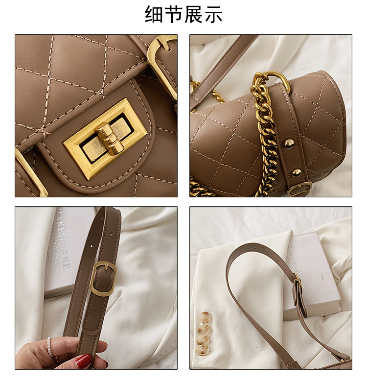 Fashion Retro Lingge Embroidered Thread Chain Messenger Small Square Bag Wholesale Nihaojewelry display picture 19