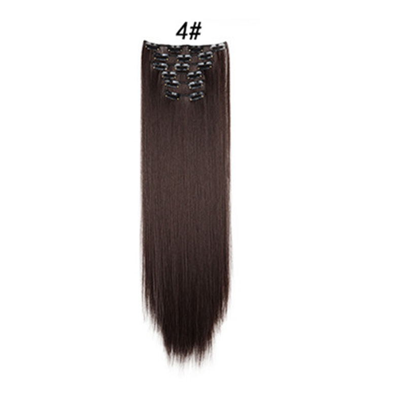 Europa y los Estados Unidos sin rastro extensión de cabello de 24 pulgadas de cabello recto de 6 piezas de cabello de alta temperatura extranjera