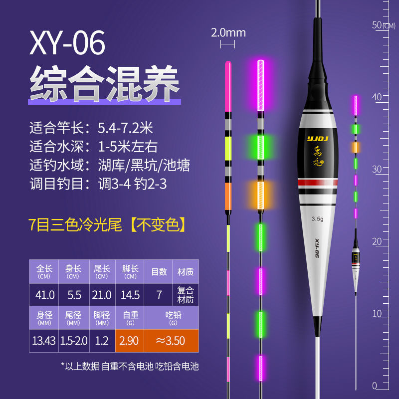 Luz nocturna de día y noche, flotador electrónico de alta sensibilidad, pesca nocturna de carpa corta, flotador de cola fría, comercio exterior