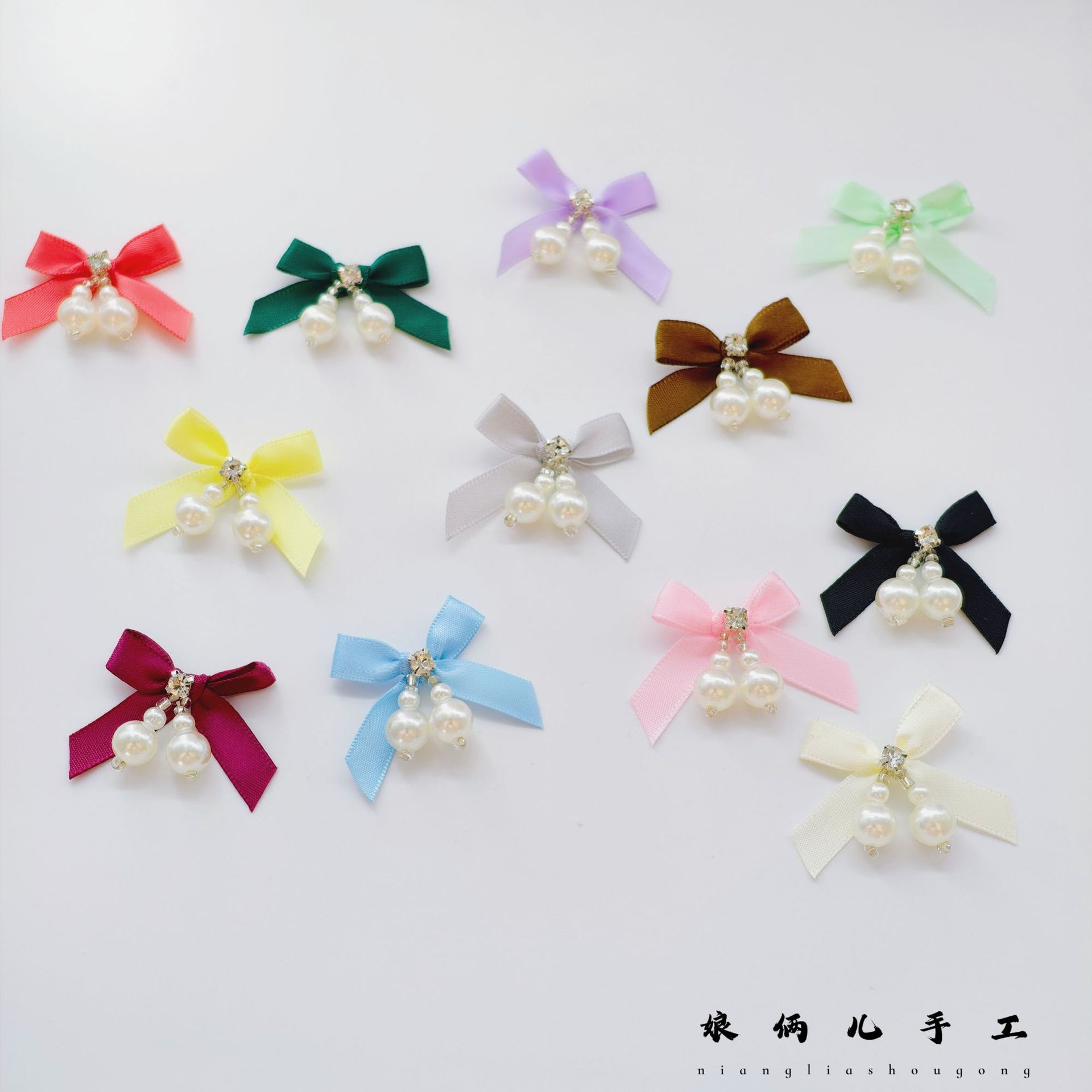 Imitation Pearl Bow Accessories, Diamond Handmade Accessories, Hand-Knotted Hair Accessories, Hairpins, Clothing, Shoes, Socks, Bags and Accessories