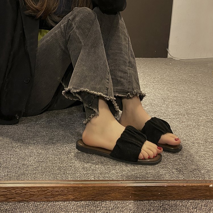 Sommer Neue Flache Hausschuhe Frauen S Oberbekleidung Eine Linie Sandalen Heels Für Schwangere Bequeme Und Stilvolle Karree Schuhe_voghion.com