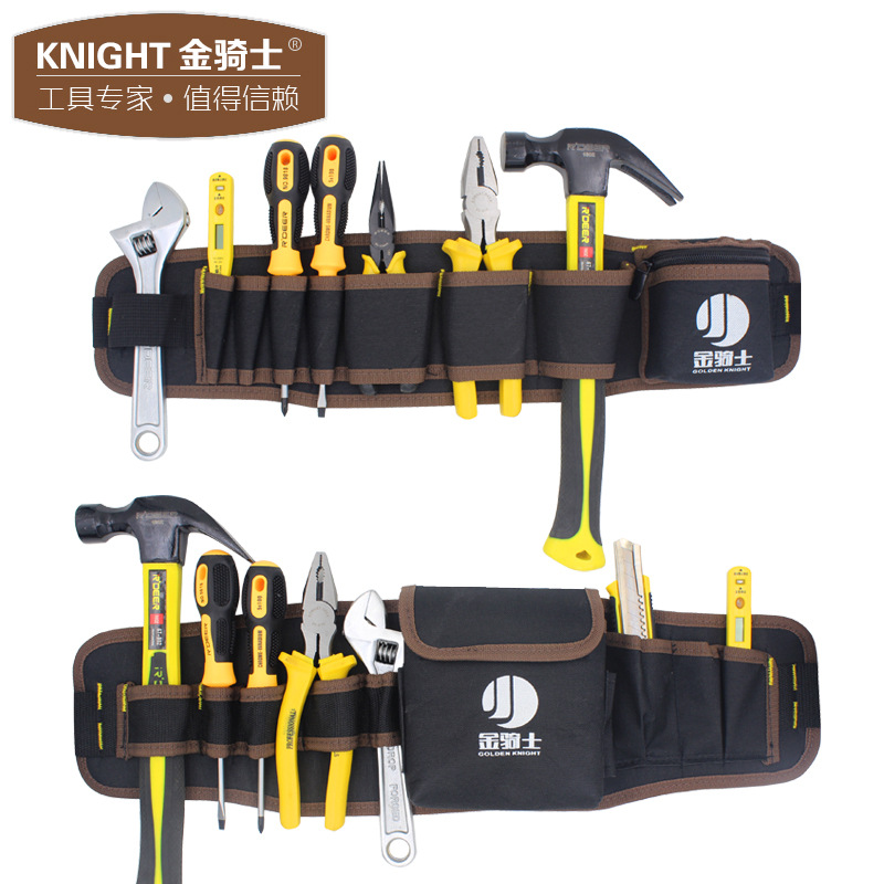 황금 기사 도구 허리 가방 캔버스 두꺼운 대형 도구 가방 다기능 스몰 사이즈 교수형 가방 저장 전기 도구 특수 올림픽