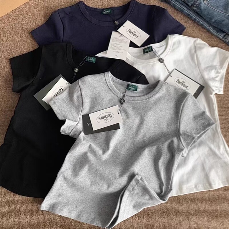 Korean Brand @Baanai Full Range of Products【Regular Shoulder Slim-Fit Tee】Elastic Slim-Fit Super Slimming Round Neck Regular Shoulder Short-Sleeve T-Shirt Korean Brand @Baanai Full Range of Products【Regular Shoulder Slim-Fit Tee】Elastic Slim-Fit Super Slimming Round Neck Regular Shoulder Short-Sleeve T-Shirt