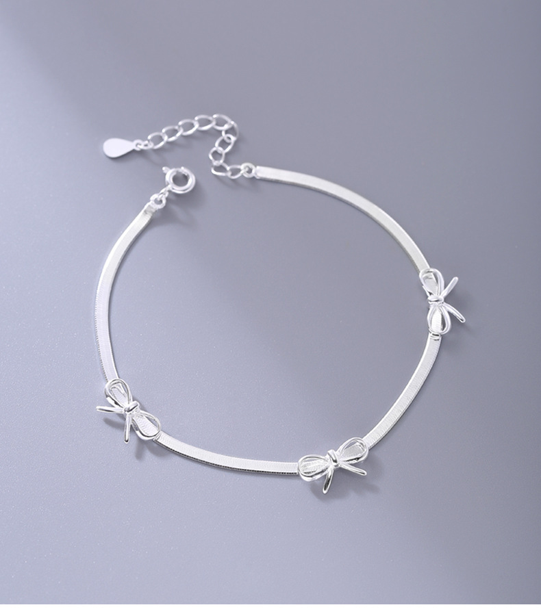 Plata Esterlina Dulce Nudo De Lazo Pulsera display picture 1