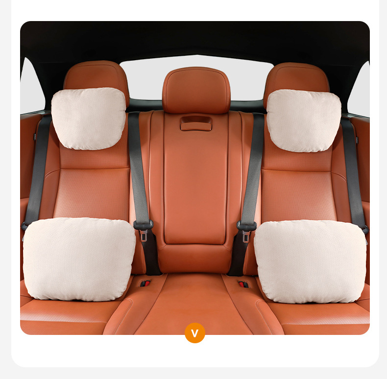 Carefully Selected High-End Car Headrest and Lumbar Support, Dupont Bio-Velvet All-Season Neck Pillow, Suede Seat Cushion