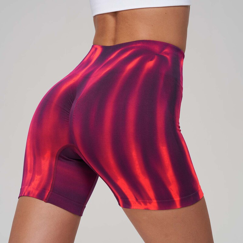 Seamless Color Aurora Yoga Shorts Women's High Waist Hip-lifting Abdominal Gradient Sports Fitness Pants