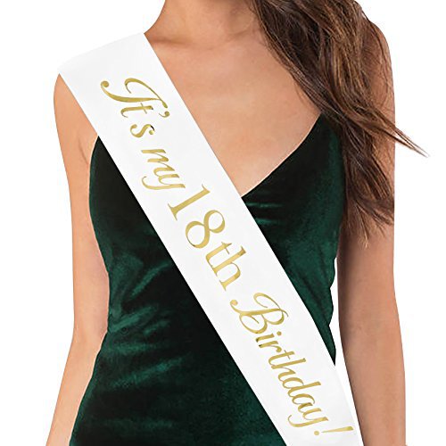 Cross-border birthday party shoulder strap girl 18th birthday happy gathering gold-plated etiquette ribbon photo props makeup dress