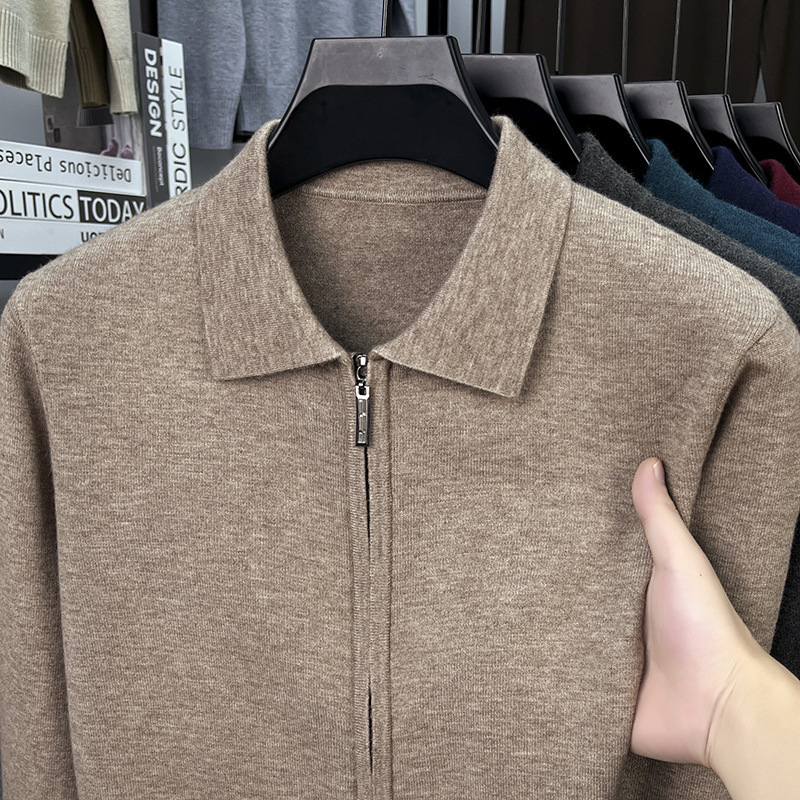 2025 Winter High-End Men's T-Shirt Business Casual Sheep Wool Korean Style Simple Fashionable Warm and Comfortable Top 2025 Winter High-End Men's T-Shirt Business Casual Sheep Wool Korean Style Simple Fashionable Warm and Comfortable Top