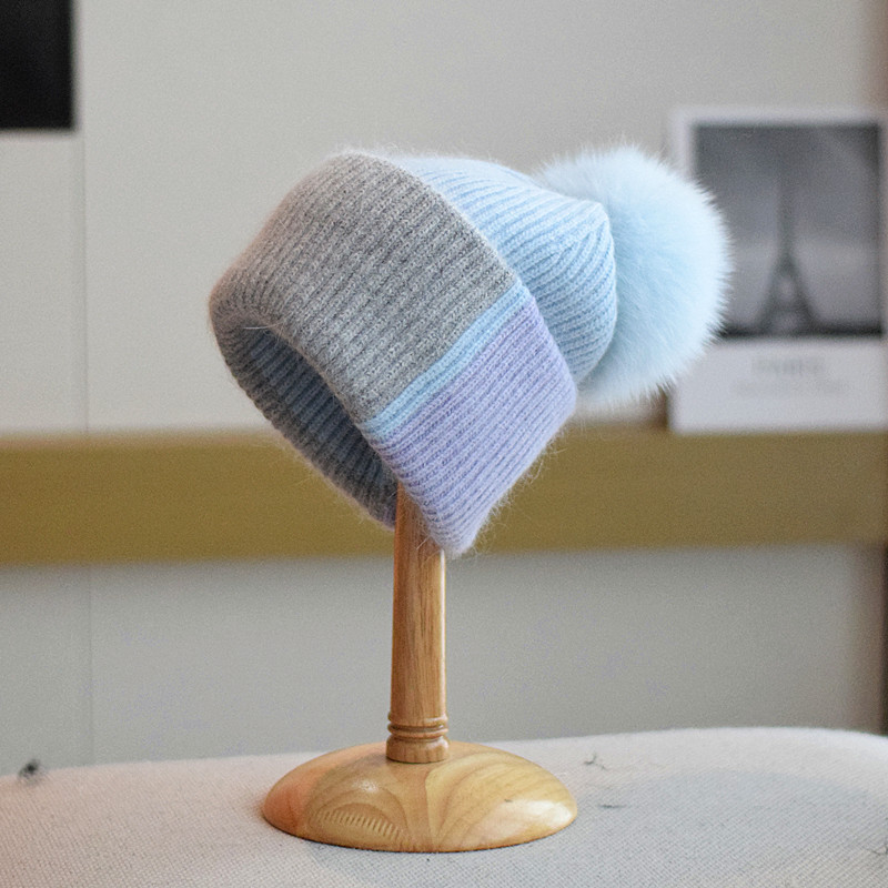 Women's Classic Style Color Block Eaveless Wool Cap display picture 10