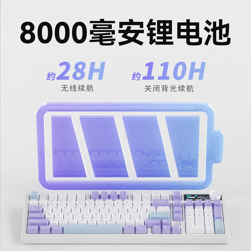 Механическая клавиатура (AJAZZ) AK980, hot‑swap, RGB, трёхрежимная с экраном