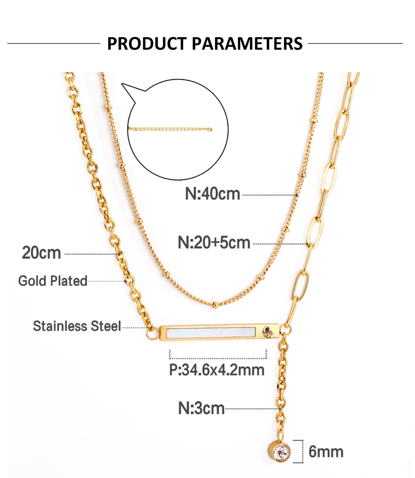 Fashion Universe Astronaut Stainless Steel Artificial Rhinestones Artificial Pearls Layered Necklace