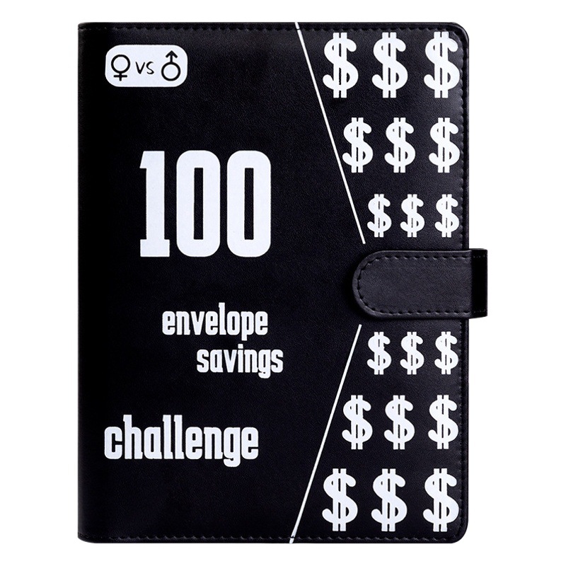 Amazon Venta caliente 100 sobres desafío cuaderno de hojas sueltas pareja ahorrando dinero en efectivo sobre cuaderno de presupuesto