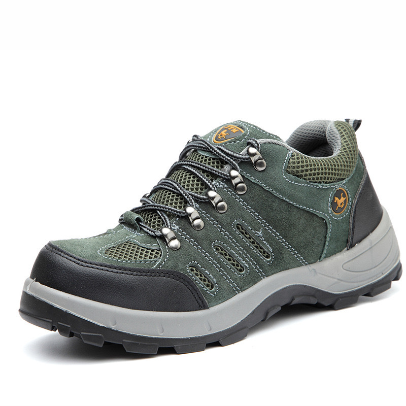 劳保鞋男牛皮透气防臭轻便耐磨防滑防水防尘四季钢包头防砸防刺穿