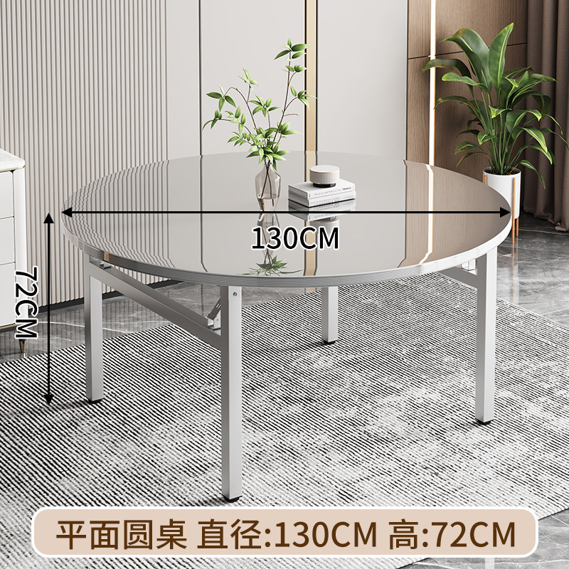 Mesa de comedor de acero inoxidable Mesa Redonda plegable mesa de comedor mesa de camping al aire libre pequeña mesa cuadrada Mesa Redonda mesa de comedor