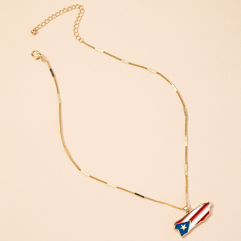 Korea retro fashion flag pendant necklace wholesale nihaojewelry