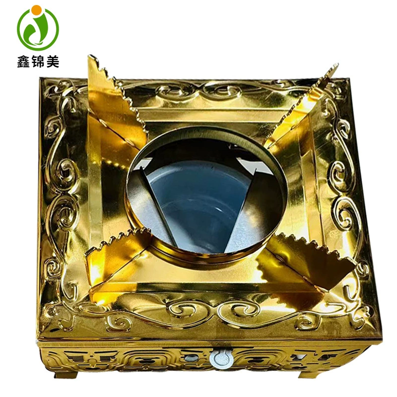 Дворцовая Золотая квадратная спиртовая плита небольшой горячий горшок спиртовой горшок сухой котел нагревательная База горячий горшок плита домашний Ресторан