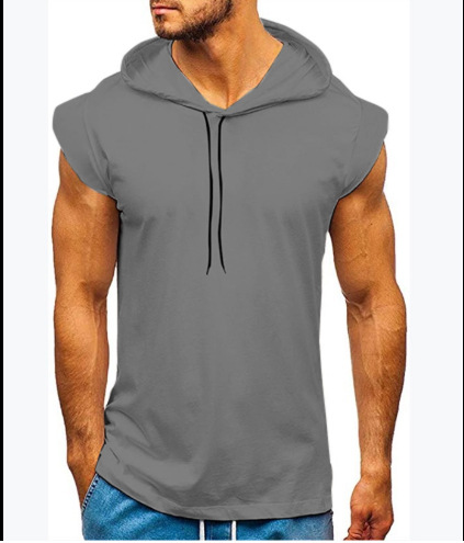 227g Weight Sleeveless Sleeve Length Linen, Cotton Fabric Type Long Top Length Vest Tops Type Sports Occasion Hooded Neckline Slim Fit Type Solid Color Pattern Summer Season Men's Gender Casual, Simple Style Style Wholesale Men's Linen Cotton Casual Simple Style Solid Color Sleeveless Men's Hoodies 1