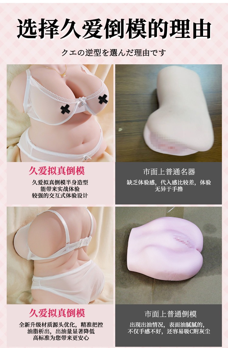 Male Masturbator Half-Body Doll with Vagina and Buttocks Mold, Manual TPE Adult Toy — detail image 5
