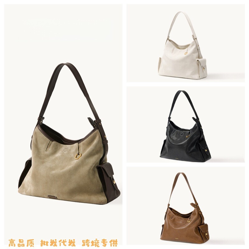 Songshanxia Travel Hobo Bag Genuine Leather Large Capacity Commuting Casual Shoulder Crossbody Bag 16inch Laptop Bag