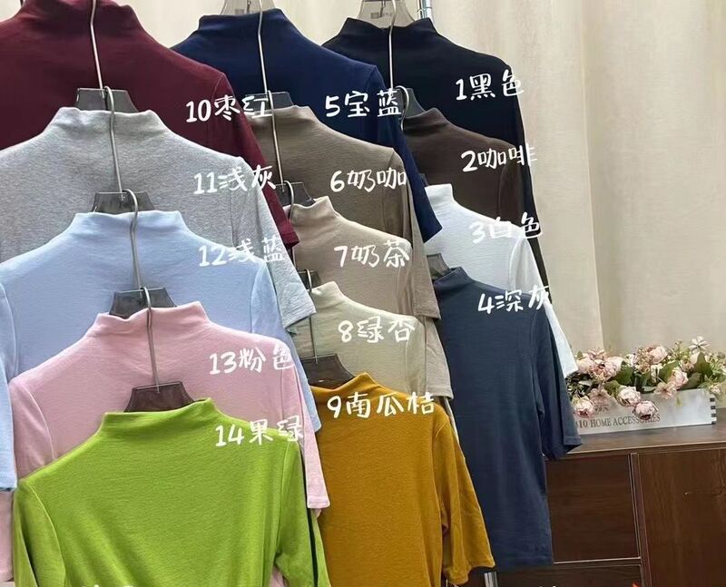 女性用ボトリングシャツ、夏用スリムフィットミッドスリーブトップ、ファッショナブルな2025新しいライト大人スタイルのハーフタートルネックセーター|undefined