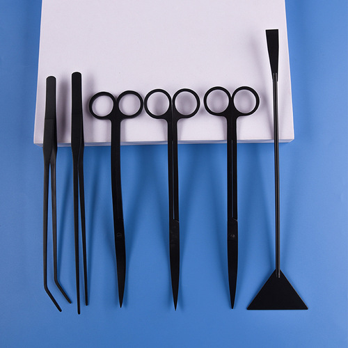 Aquatic plant trimming tool set, aquatic trimming tool kit, aquatic plant scissors, tweezers, flat sander, aquatic plant scissors