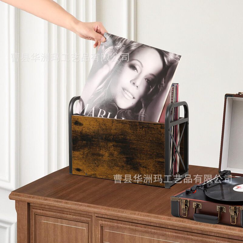 Vintage wooden magazine box household wooden storage box magazine storage basket folder storage box factory direct supply