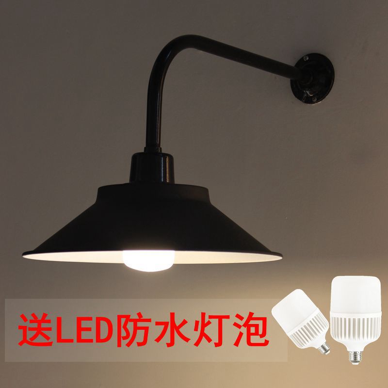 Waterproof Industrial and Mining Lampshade Outdoor Ultra-Bright LED Lamp Outdoor Outdoor Home Rain Courtyard Fence Lighting Fixture