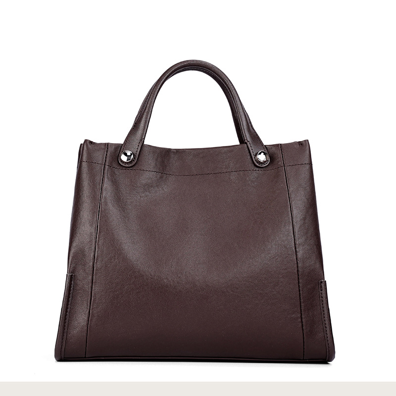 Top Grain Cowhide New Genuine Leather Women's Bag French Fashion Trendy Tote Shoulder Bag Large Capacity Crossbody Handbag - Thumbnail 7
