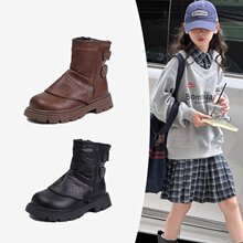 女童马丁靴2025秋冬新款儿童靴子中大童英伦风短靴女孩皮靴时尚感