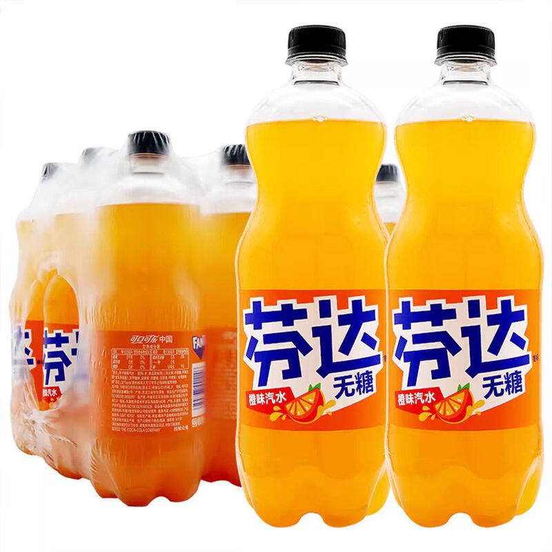 Fanta Sugar-Free Carbonated Drink 888ml Coca-Cola Beverage to Quench Thirst and Relieve Greasiness