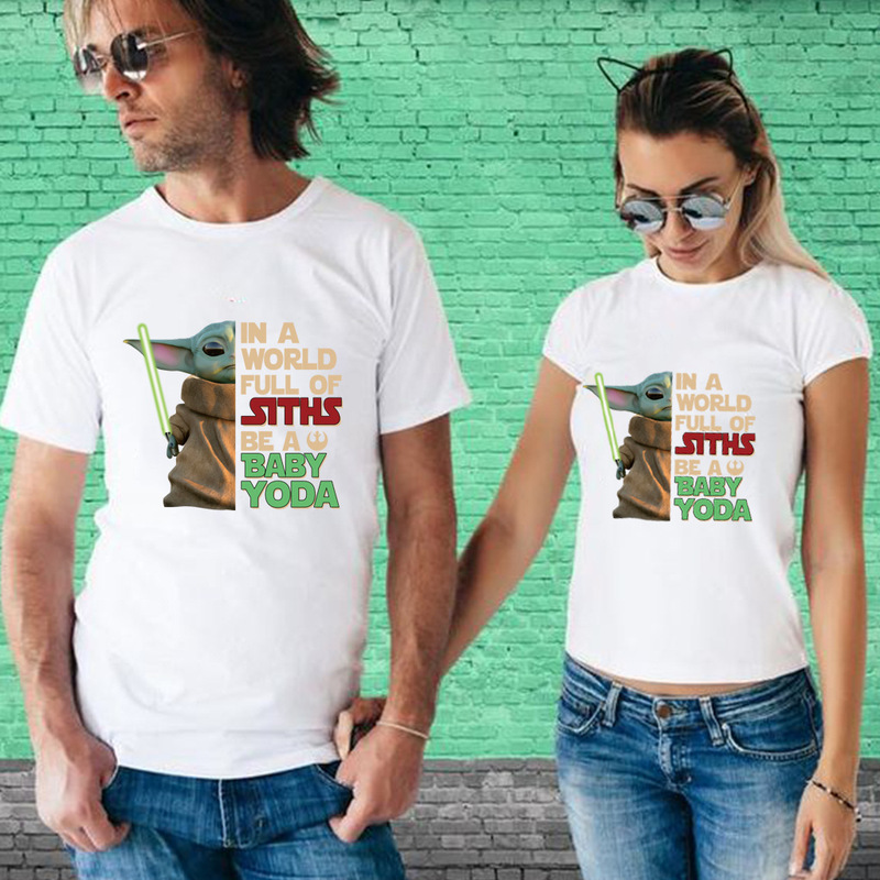 Wish Cross-Border Star Wars New Product in a World Full of Siths Letter Yoda Short-Sleeved T-Shirt