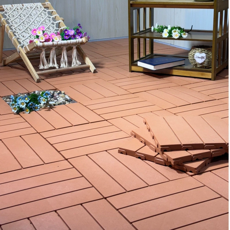 Пластиковые деревянные полы на открытом воздухе балкон терраса патио Вилла на открытом воздухе водонепроницаемый и плесень пол декоративный блок утолщенный ретро