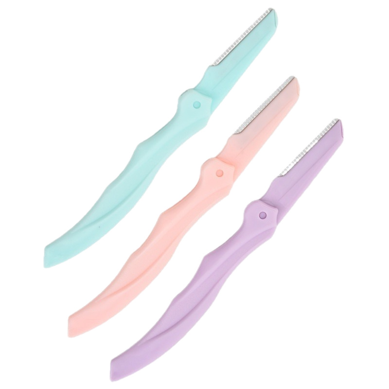 Raspador de Cejas de Acero Inoxidable para Principiantes, Cortador Plegable, Herramienta de Belleza Femenina