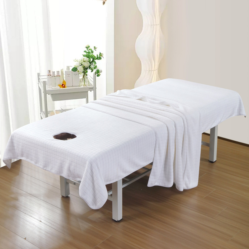 Solid color beauty salon special double-sided velvet set bed sheet skin Management foot bath massage blanket