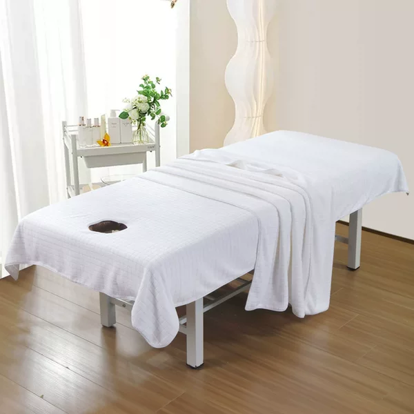 Solid color beauty salon special double-sided velvet set bed sheet skin Management foot bath massage blanket