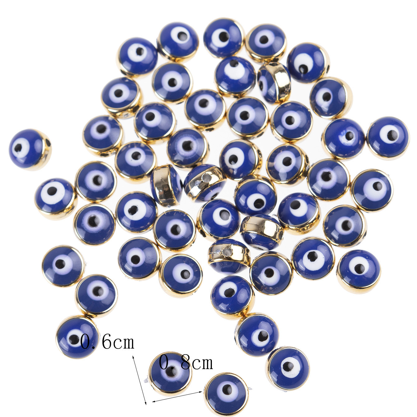 50 Pieces 6 * 8mm Resin Devil's Eye Beads display picture 2