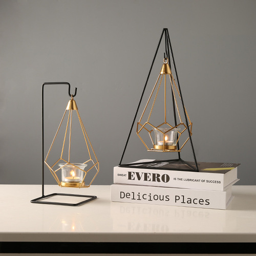 Light luxury hanging basket candle holder Nordic home Western restaurant ornaments romantic candlelight dinner atmosphere decoration props