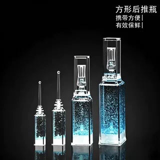 现货1ml~10ml方形塑料瓶一次性次抛精华液瓶美容原液密封分装瓶子
