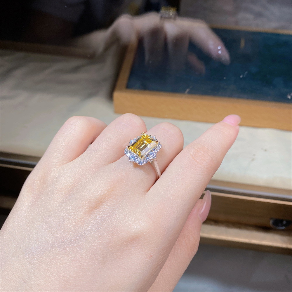 Luxurious Geometric Sterling Silver Plating Zircon Rings