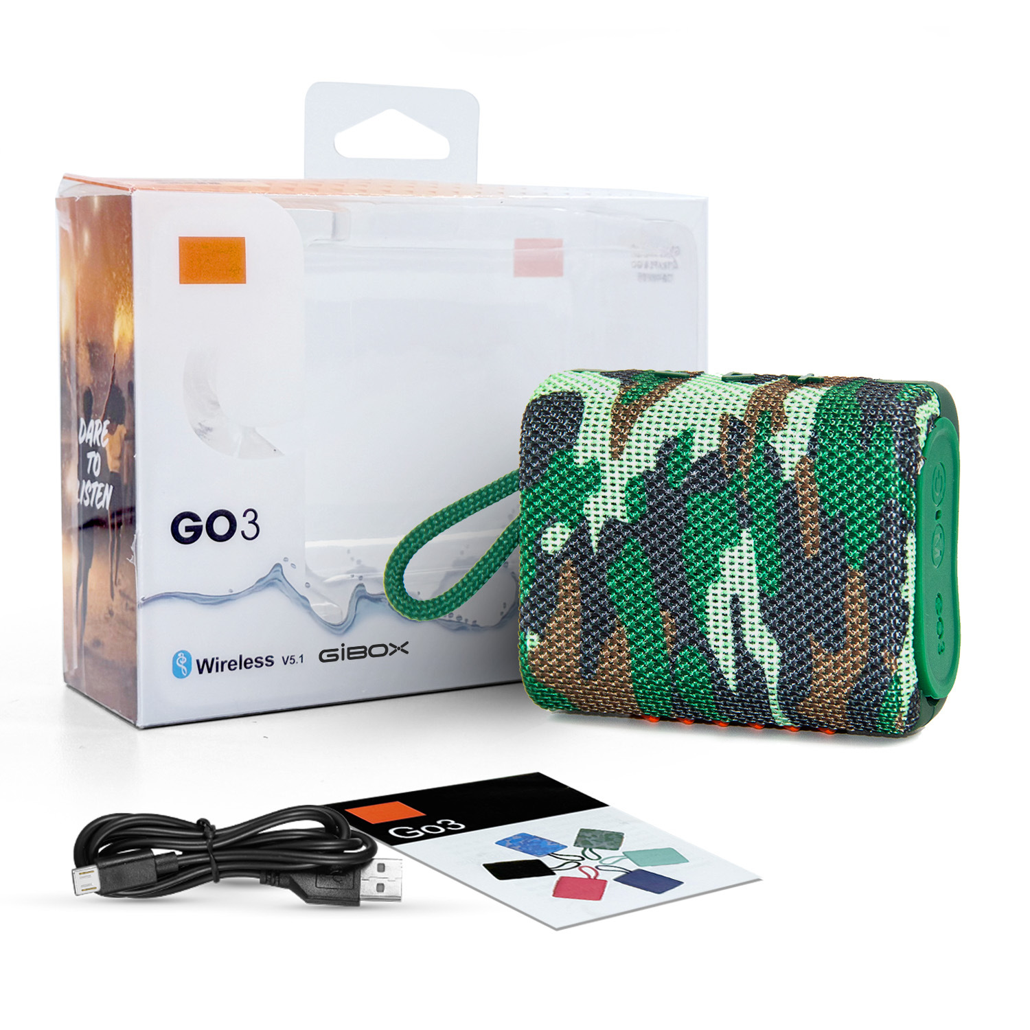Comercio exterior transfronterizo nuevo altavoz inalámbrico GO3 mini subwoofer portátil para exteriores altavoz Bluetooth BRIC de tercera generación