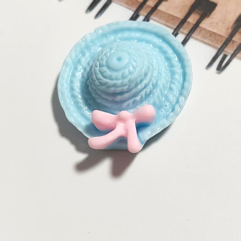DIY饰品配件手工材料树脂 蝴蝶结草帽帽子贴片手机壳美容饰品毛绒|undefined