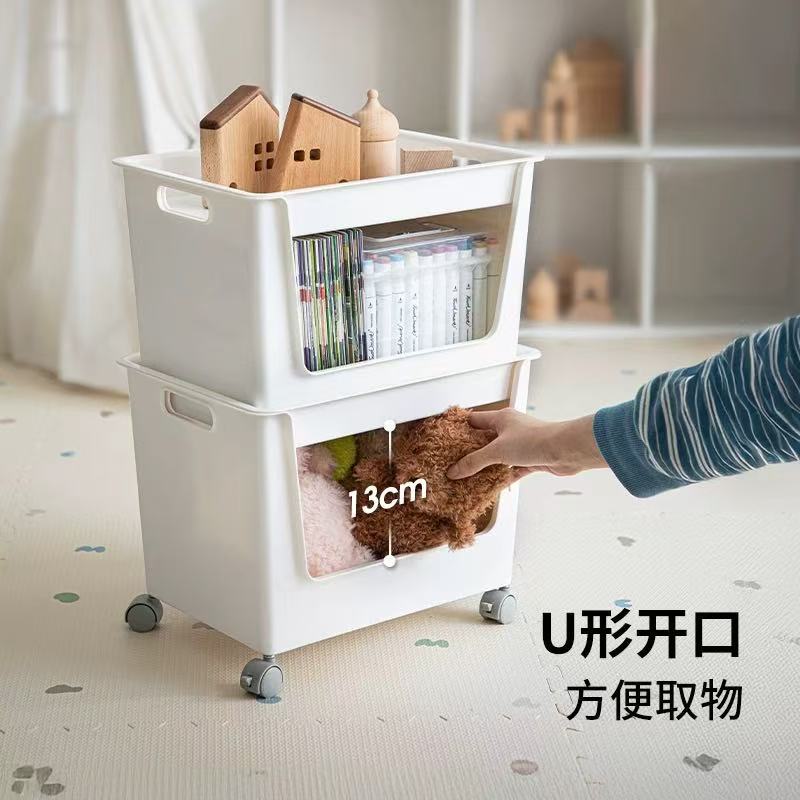 Under-Desk Book Storage Box Student Bookshelf Frame with Lid Storage Basket Movable Workstation Bag Rack with Wheels Storage