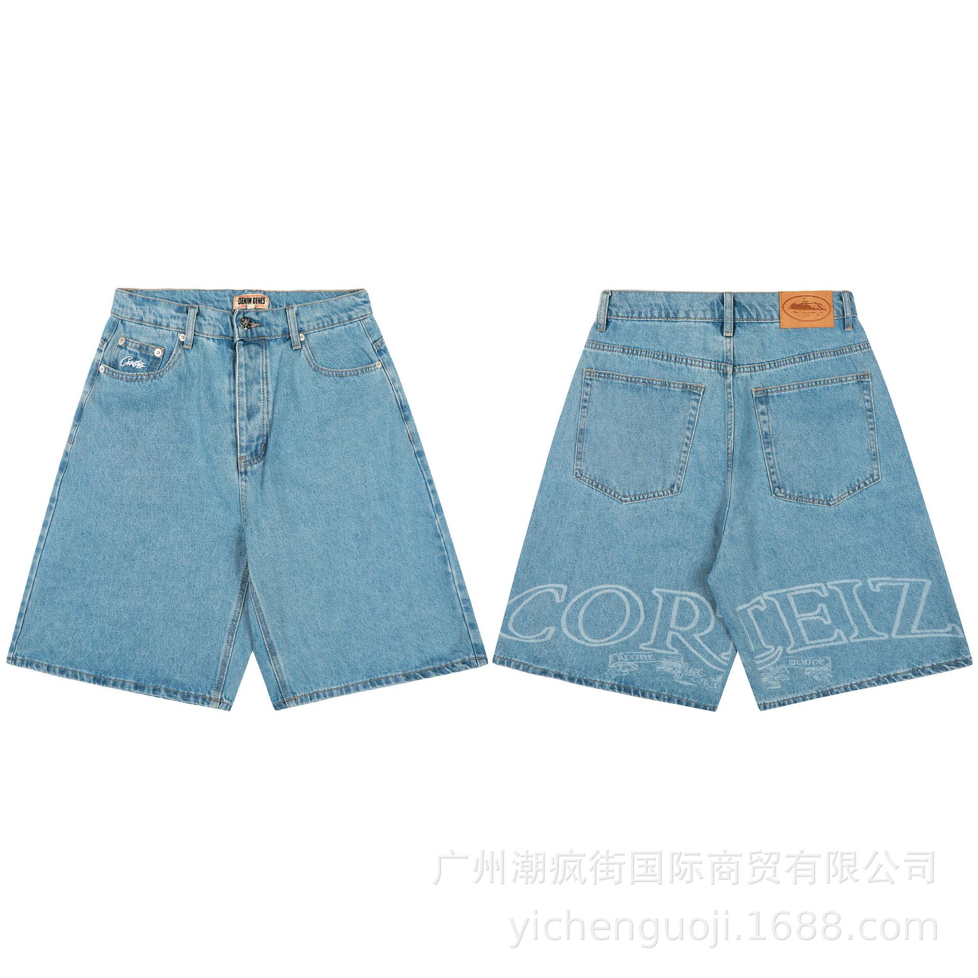 Pantalones cortos Alcatraz con estampado de barco, jeans Cortez, estilo hip-hop, skate, casual, marca de moda.