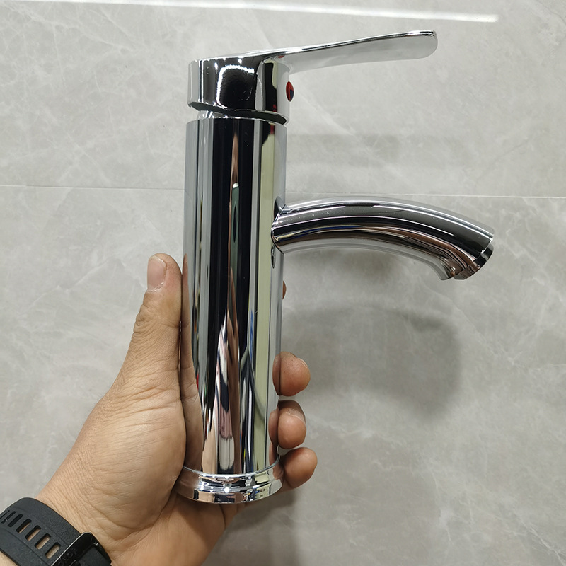 Baño de cobre refinado, mueble de baño, grifo de agua fría y caliente, lavabo, lavabo, lavabo, lavabo, lavabo, grifo de un solo orificio