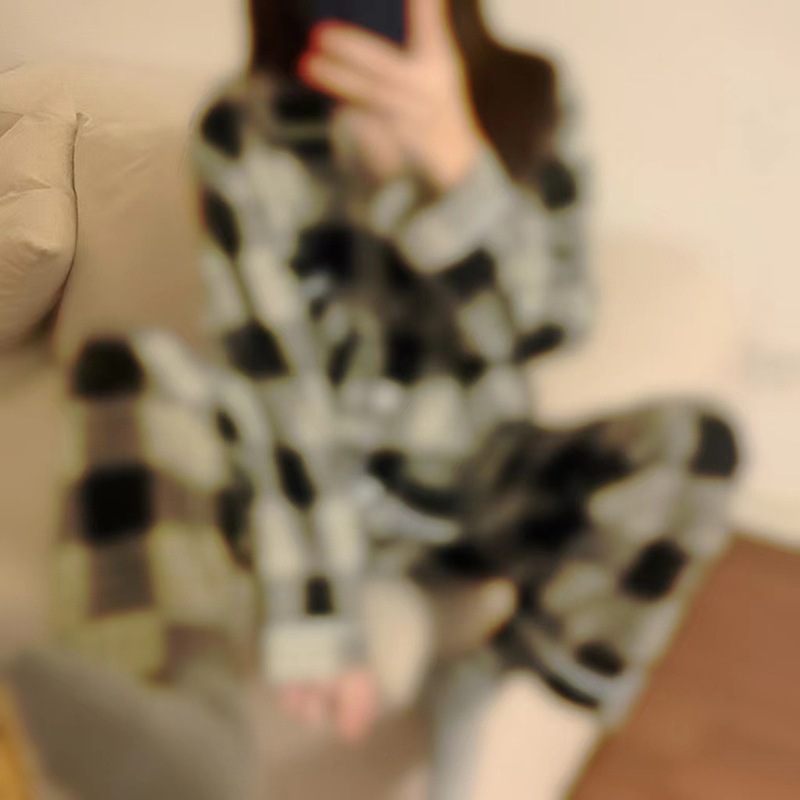 卡通甜美长袖长裤睡衣女士秋季新款牛奶丝可爱少女宽松开衫家居服|undefined