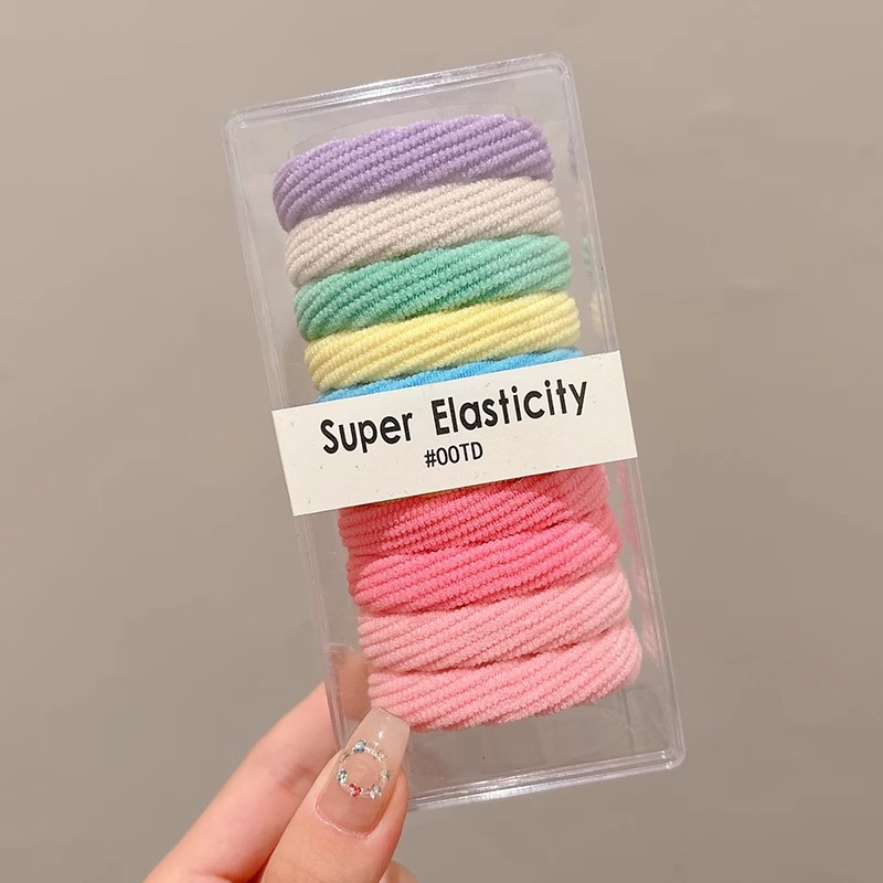 Temperamento de alta elasticidad duradero sin costura correa de cabello de mujer anillo de cabello simple de cabello de cola de caballo cubierta de cuero