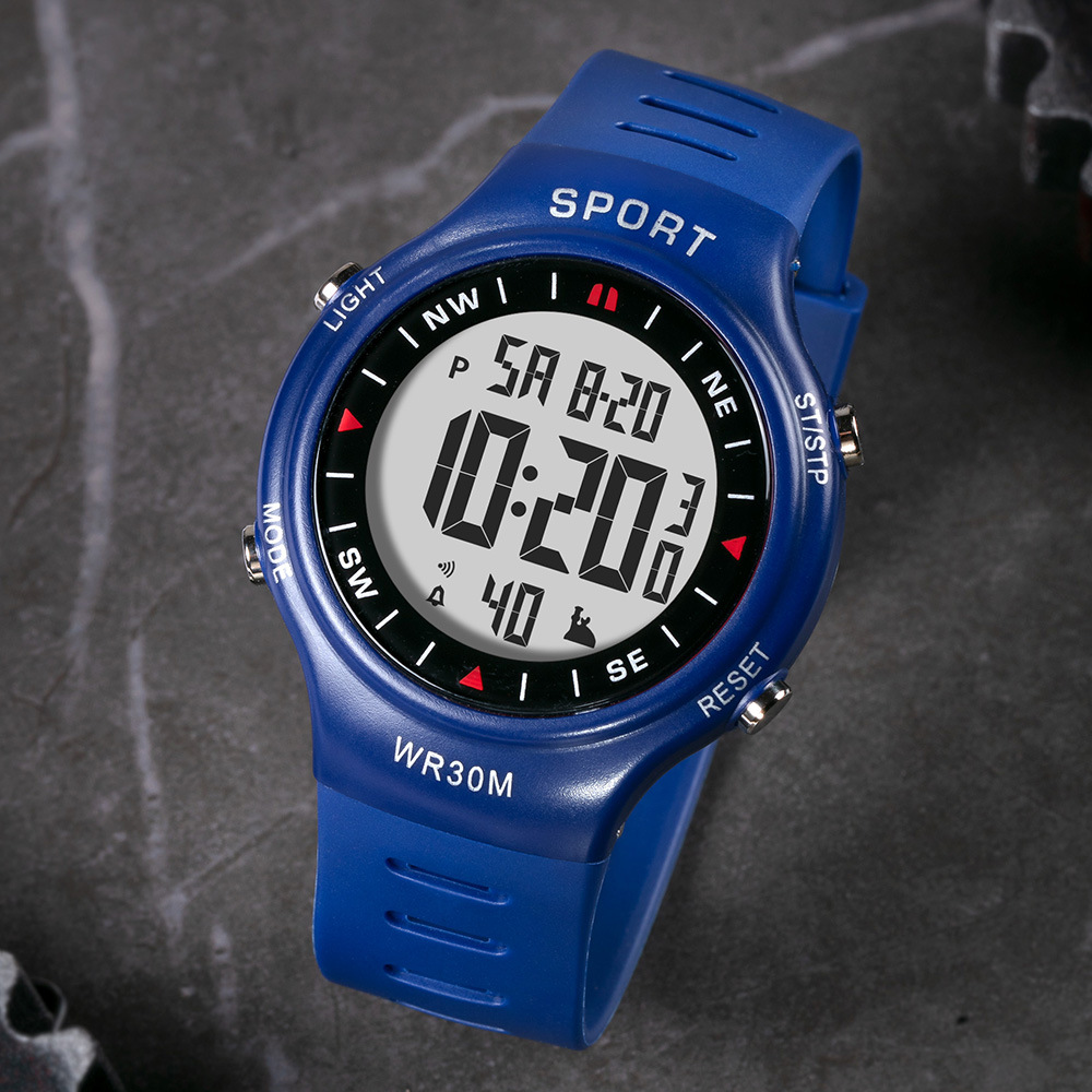 Estudiantes de secundaria y preparatoria cronógrafo deportivo reloj electrónico multifuncional moda alarma luminosa reloj electrónico digital al por mayor
