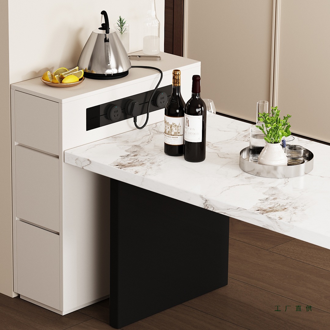 Honeycomb Aluminum Alloy Small Island Table Single Cabinet Narrow Island Table Cabinet Dining Table Integrated Kitchen Mobile Separate Island Guide Table Cabinet Bar